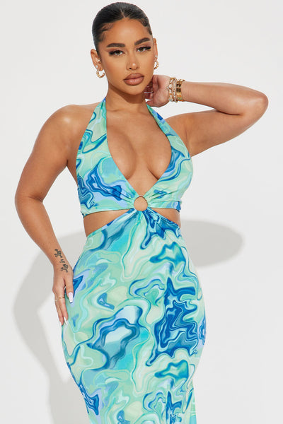 Private Vacation Cutout Side Maxi Dress