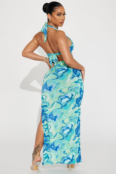 Private Vacation Cutout Side Maxi Dress