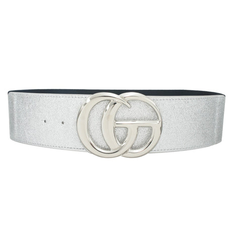 Silver Foil PU CG Buckle Belt