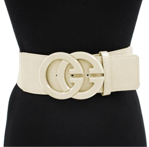 Double Circle Ivory Belt