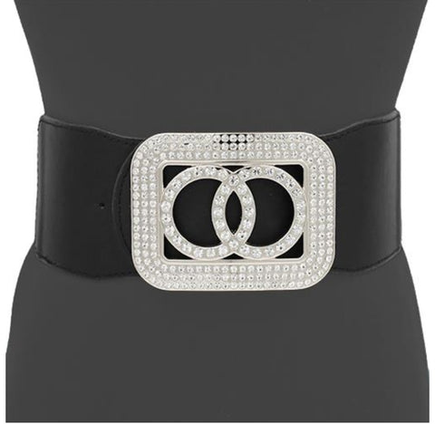 Square Double Circle Rhinestone Belt