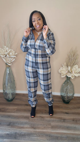 Plaid & Cute Jumpsuit